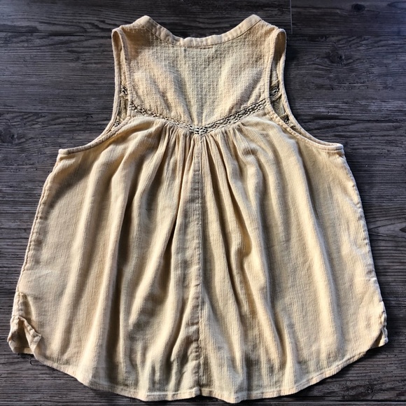 American Eagle gold mustard yellow button front tank top - Picture 5 of 13